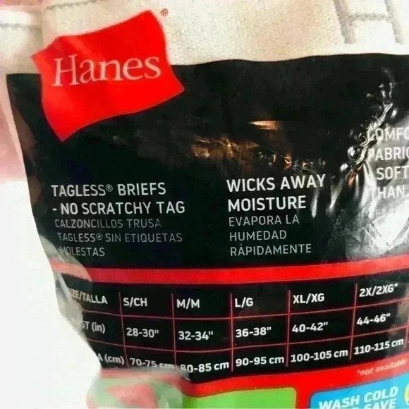 Hanes New Men’s 3 Pack White Tagless Briefs size 2XL Soft Breathable Full Rise - Picture 12 of 12